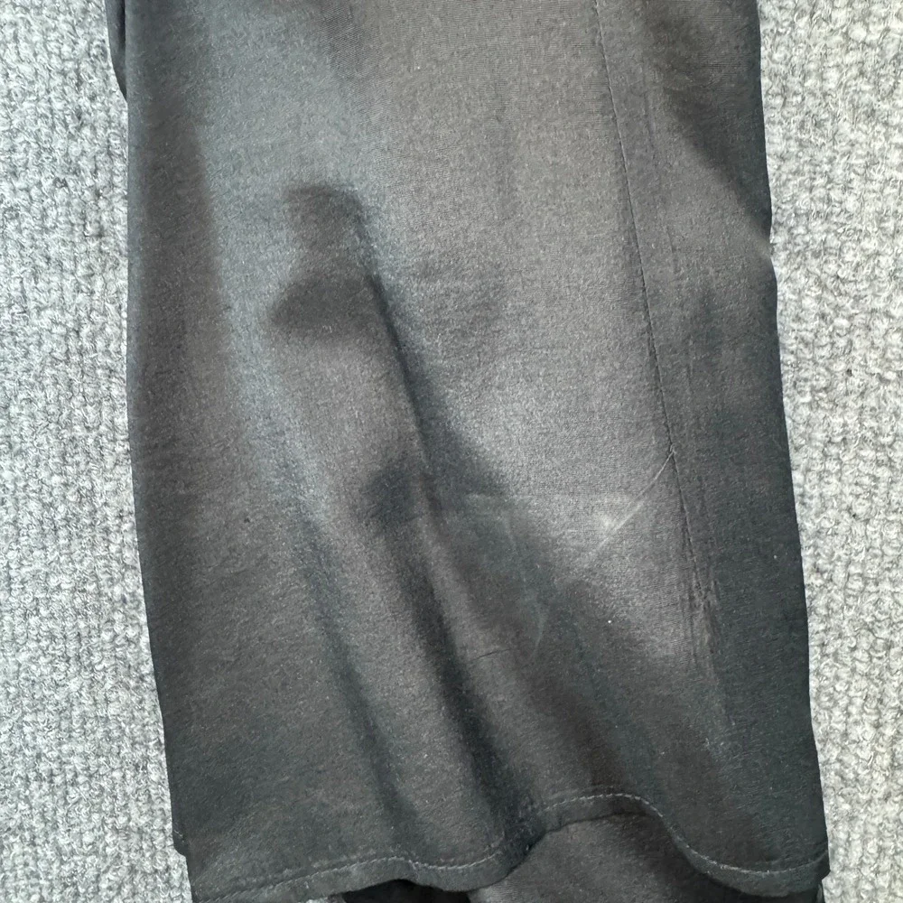 Vintage Marie Kenar Shirt Top Womens 8 Black Pure Silk Long Sleeve Button Front